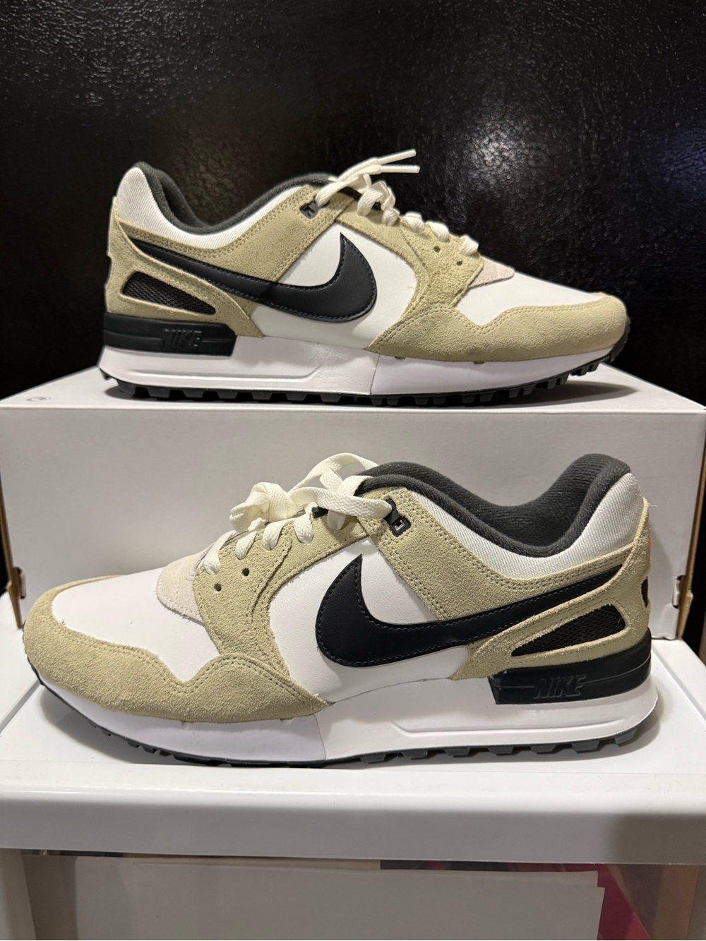 Nike Men's Size 10 Air Pegasus 89 Golf White Black Khaki Beige FJ2245-103